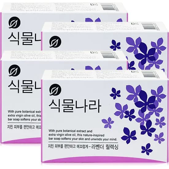 식물나라 라벤더 릴렉싱 비누 90g 4개