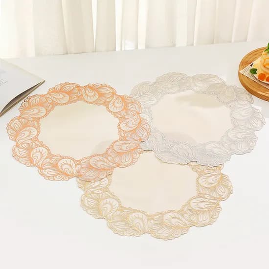 아라베스크 PVC 테이블매트, 골드, 38x38cm, 1매
