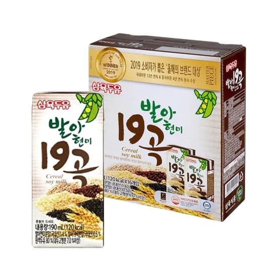 삼육두유 발아현미 19곡 두유 190ml 16개