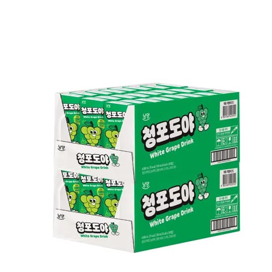 남양 청포도야 제로슈거 과즙음료 청포도 190ml 48개