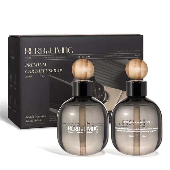 허브앤리빙 대용량 차량용 디퓨저 블랙체리 230ml 2개입