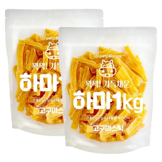 펫얼라이어스 하마육포, 고구마스틱, 1kg, 2개