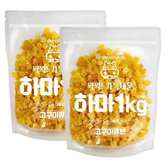 펫얼라이어스 하마육포, 고구마큐브, 1kg, 2개