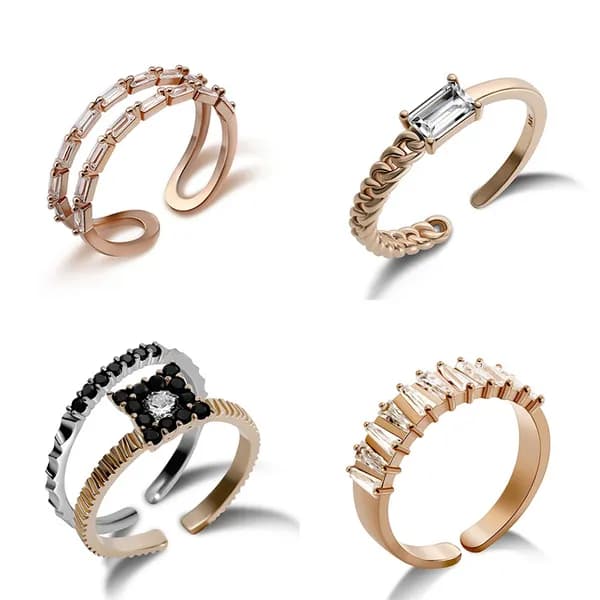 마리끌레르 14K Gold Plated 14K 금반지 오픈링 여성 패션 반지 MC3008 1개