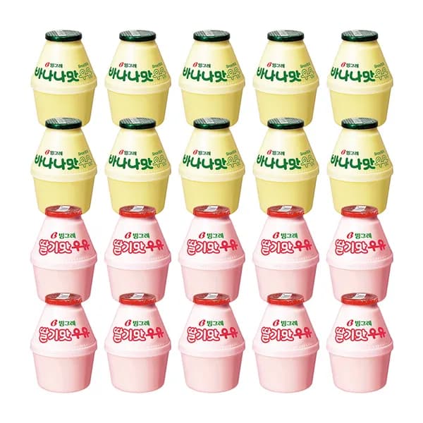 빙그레 바나나맛 우유 240ml 10개 + 딸기맛 우유 240ml 10개 22,800원