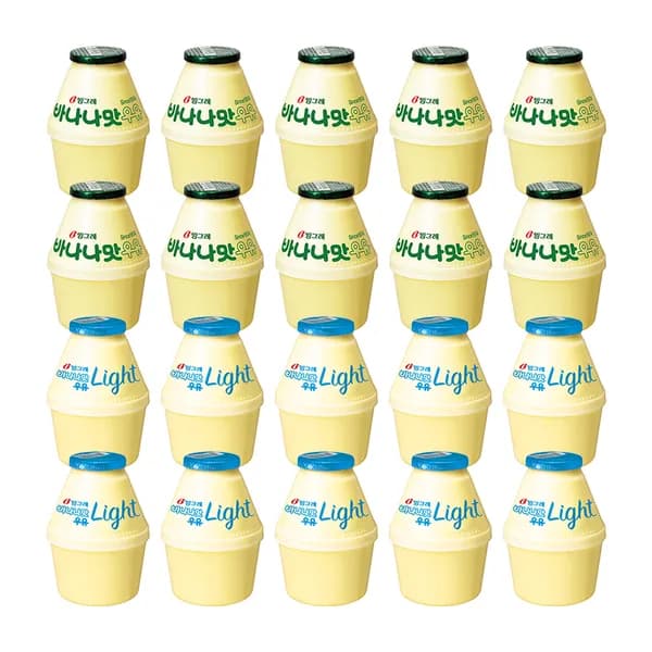 빙그레 우유 바나나맛 240ml 10개 + 바나나맛 라이트 240ml 10개