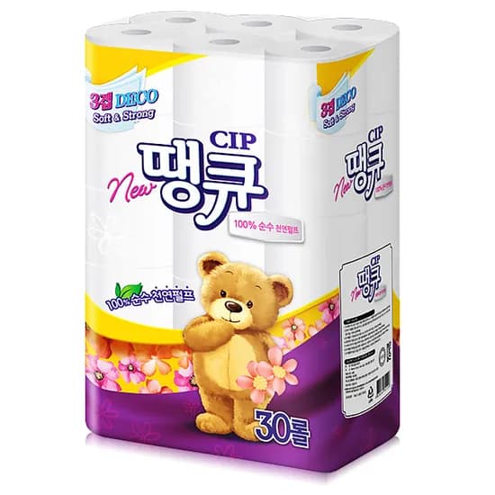땡큐 순수 천연펄프 롤화장지 93mm 14m 30개입 1팩