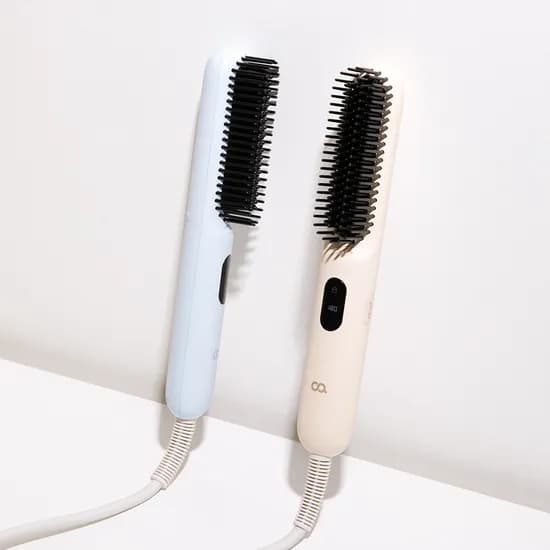 오아 베이직 빗고데기 뿌리 볼륨 고데기 매직기 헤어 브러쉬, 베이지, 프리볼트