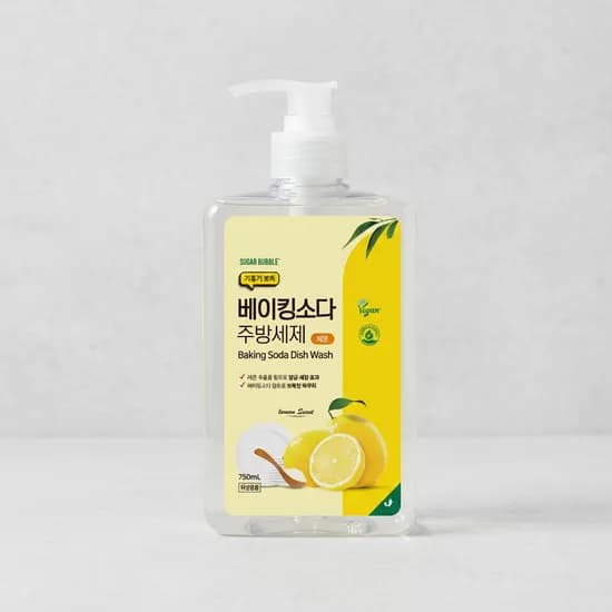 슈가버블 베이킹소다 주방세제 레몬 750ml 4개