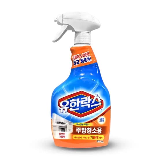 유한락스 주방 청소용 기름때 세정제 스프레이 750ml 1개
