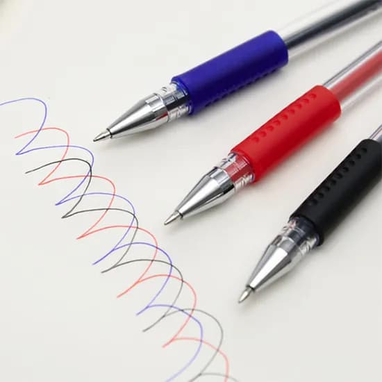 소프트 0.5mm 볼펜, 빨강, 파랑, 검정, 6개