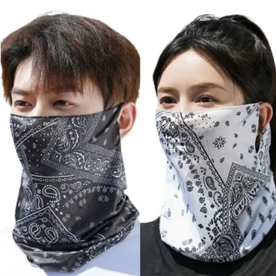 귀걸이형 패션 멀티 스카프, 블랙+화이트, 1개