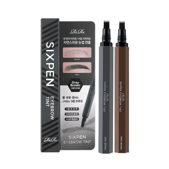 리르 식스펜 아이브로우 틴트, 다크브라운, 1.5g, 2개