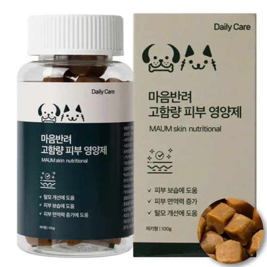 마음반려 강아지&고양이 고함량 피부 영양제, 피부/피모, 60개입, 1통
