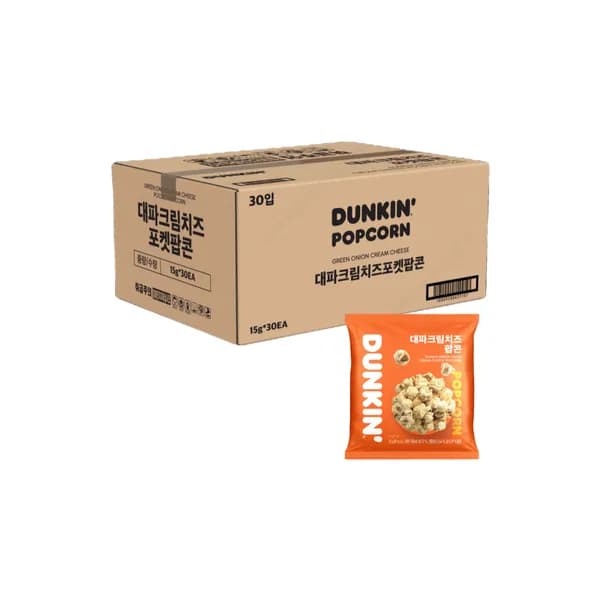 던킨 대파크림치즈 팝콘 15g 30개입 1박스 13,900원
