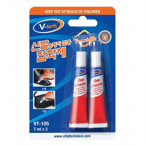 브이텍 신발 레자 전용 접착제 VT-105, 7ml, 2개