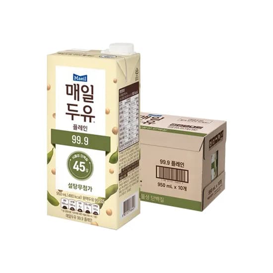 매일유업 매일두유 99.9 플레인, 950ml, 10개