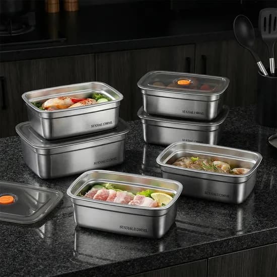 살림담 316L 스테인리스 밀폐용기, 1.2L, 3개