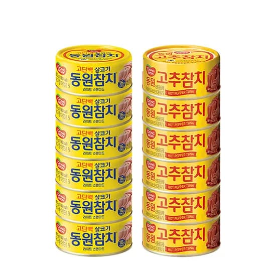 동원 라이트참치 85g 6개 외 고추참치 85g 6개 1세트