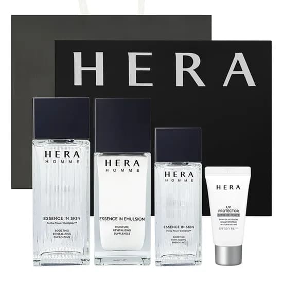 헤라 펜타파워 콤플렉스, 옴므 에센스 인 스킨, 125ml, 1개 + 옴므 에센스 인 에멀젼, 110ml, 1개, (증정용)옴므 에센스 인 스킨, 75ml, 1개 + (증정용)유브이 프로텍터 익스트림포스 레포츠, 15ml, 1개