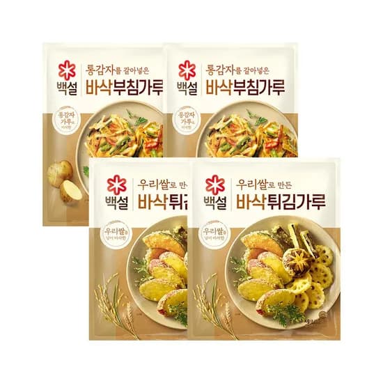 백설 통감자 바삭 부침가루 1kg 2개 외 우리쌀로 만든 바삭 튀김가루 1kg 2개 1세트