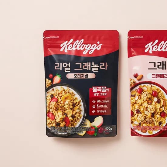 켈로그 리얼 그래놀라 400g 외 크랜베리 그래놀라 500g 1세트
