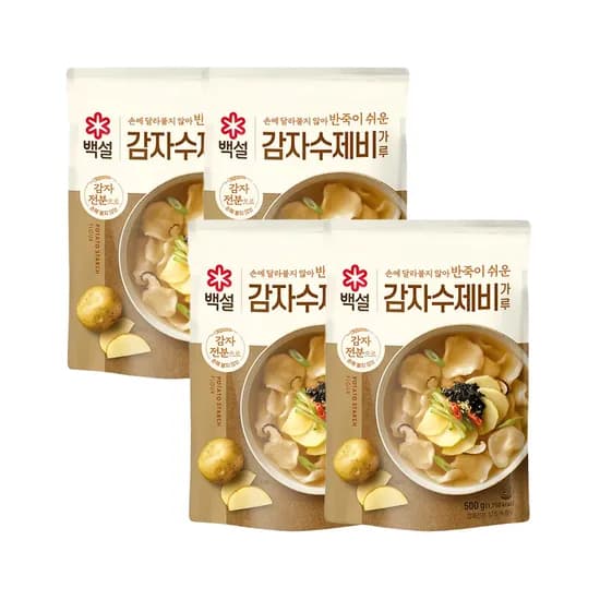 백설 감자 수제비 가루 500g 4개