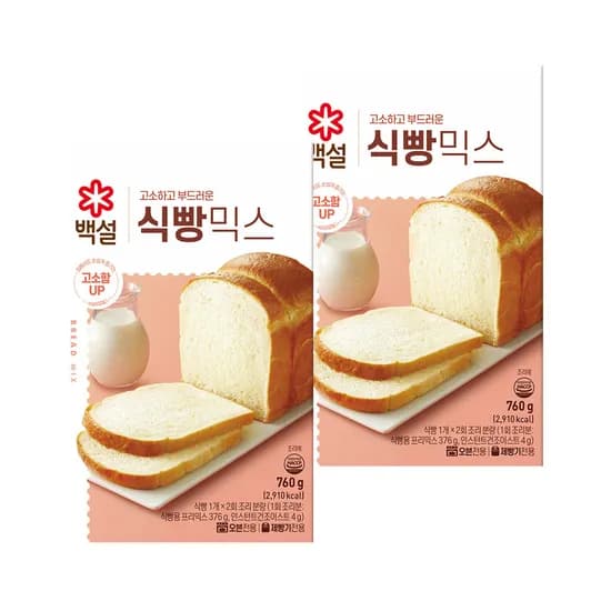 CJ제일제당 백설 식빵믹스 760g 2개