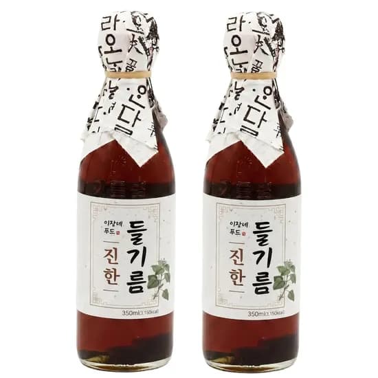 이장네푸드 전통압착 통들기름 100%, 350ml, 2개