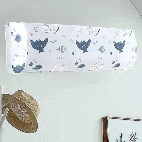 벽걸이 에어컨 커버 방수 덮개 보관 정리 먼지 카바 블루 31x86cm