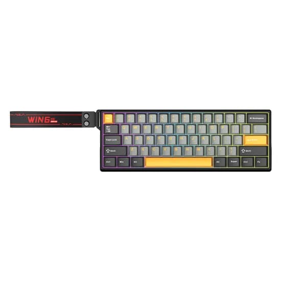 AULA Win60HE Max 독거미 8K 자석축 키보드, 스피릿퍼플축, 골든 블랙, 1개