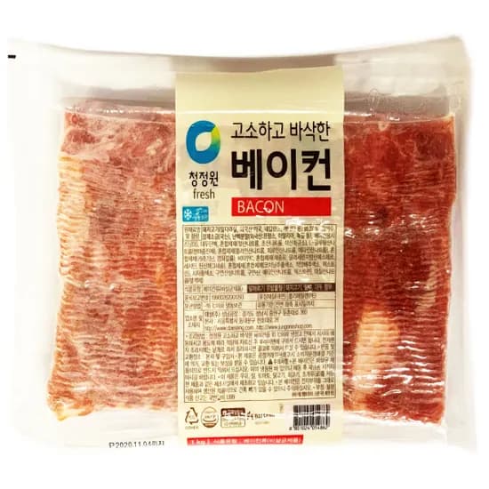 청정원 고소하고 바삭한 베이컨 슬라이스 1kg 2개