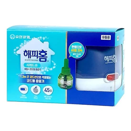 해피홈 코드형 훈증기 리퀴드액 45일 45ml 1세트 15,550원