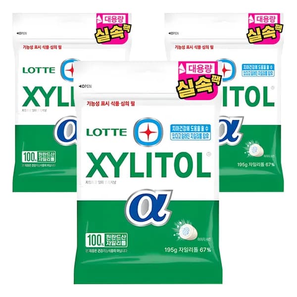 롯데제과 자일리톨 껌 알파 오리지날 195g 3개 22,760원