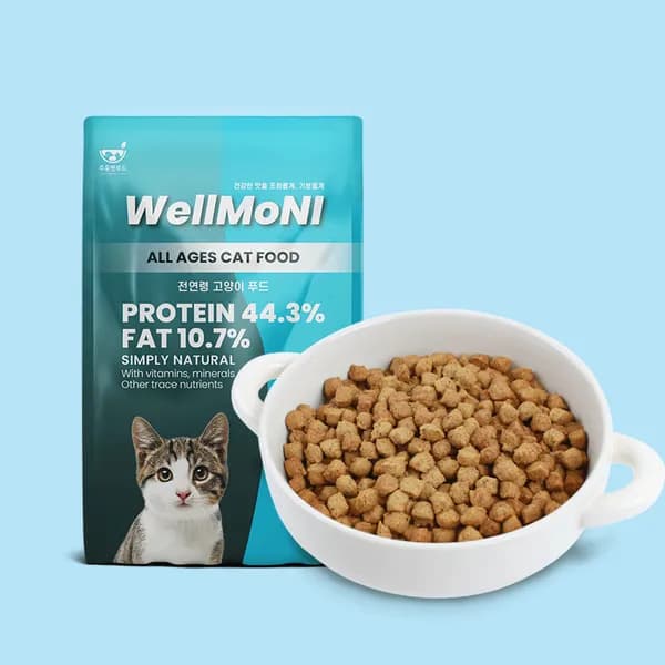 웰모니 고양이 사료 전연령 닭+참치 2.5kg 1개