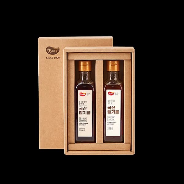 햇님마을 국내산 참기름 + 들기름 선물세트 180ml 1개 36,900원