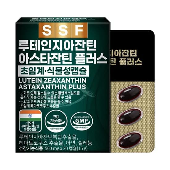 순수식품 루테인지아잔틴 아스타잔틴 플러스 500mg 30캡슐 1박스