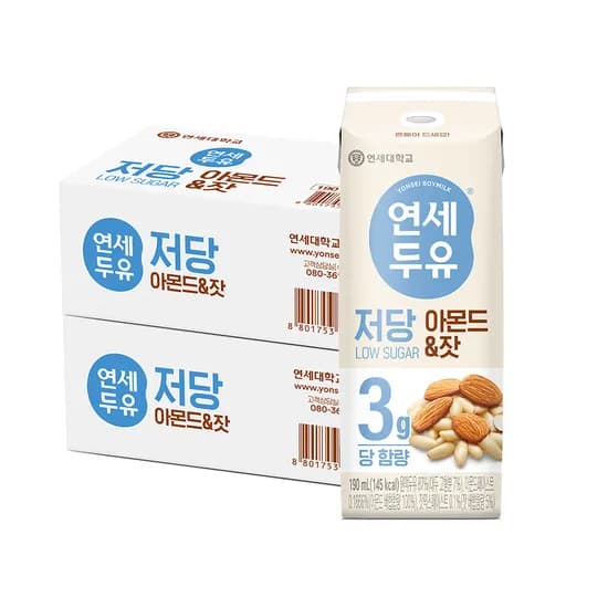 연세두유 저당 아몬드 잣 두유 190ml 48개