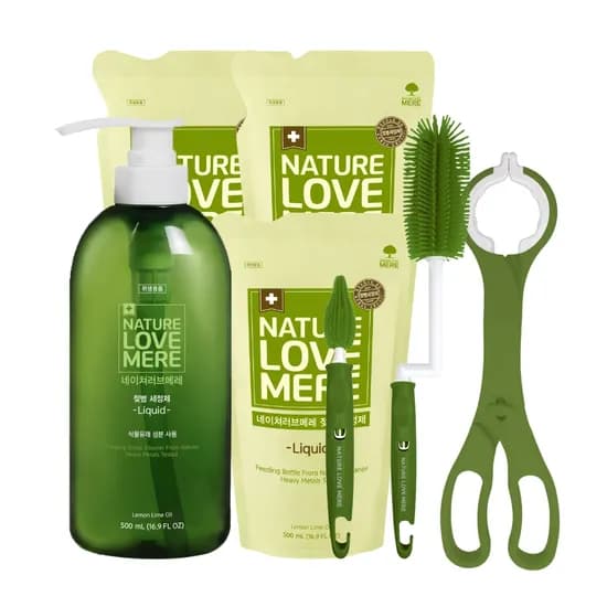 네이쳐러브메레 젖병세정제 액상형 500ml 용기 1개+리필 3팩 외 젖병브러쉬, 젖병집게 16,900원