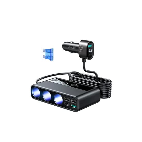 조이룸 차량용 시거잭 멀티 소켓 고속 충전기 JR-CL06 154W 블랙 1개