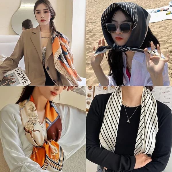 여성 쁘띠 사각 패션 스카프 327 U 70x70cm 1개