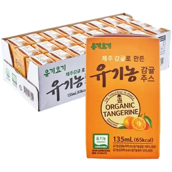 유기요기 유기농 제주 감귤주스 135ml 48팩