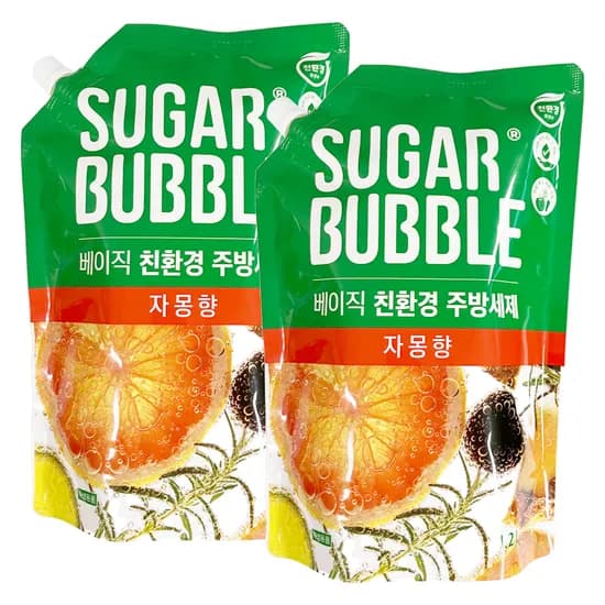 슈가버블 친환경 주방세제 리필 2개 1.2L 7,500원