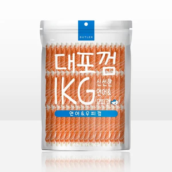 대포덕 강아지 대용량 간식 껌 육포 연어우피껌 1kg 1개 15,900원