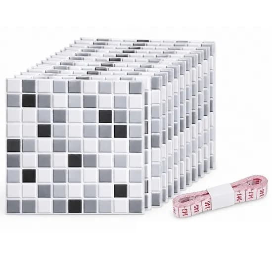 타일인테리어 접착식 셀프타일 B형 블랙믹스 타일 300x300x3mm 12개 1세트