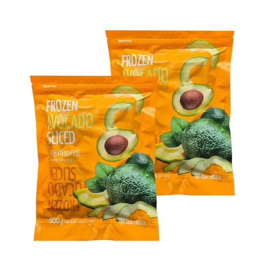 웰루츠 냉동 아보카도 슬라이스, 500g, 2개