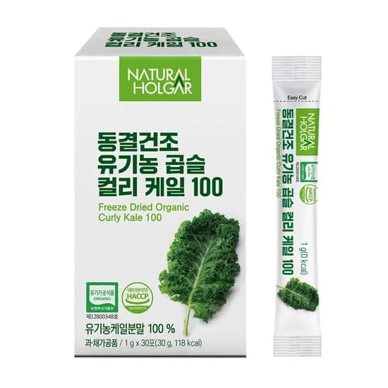 네츄럴올가 동결건조 유기농 곱슬 컬리 케일 100 1g 30포 3박스