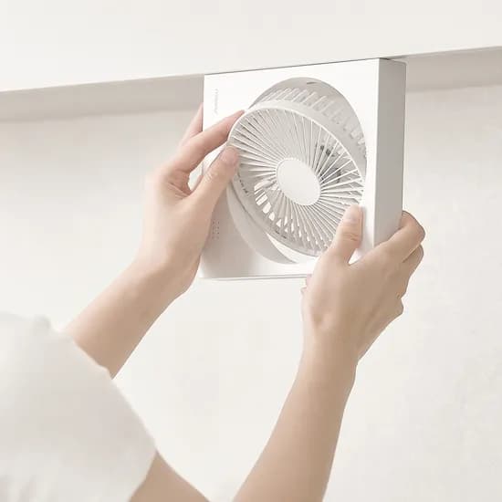 무아스 마그넷 스퀘어 탁상용 무선 선풍기 MF-D2, 화이트, 1개