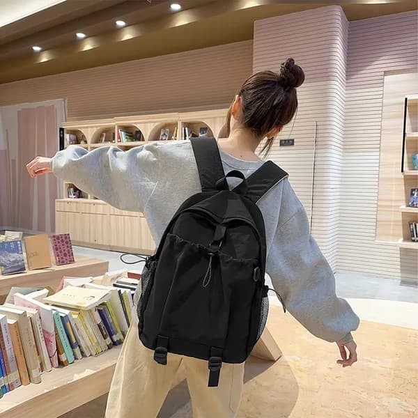 경량 나일론 데일리 백팩 블랙 FREE