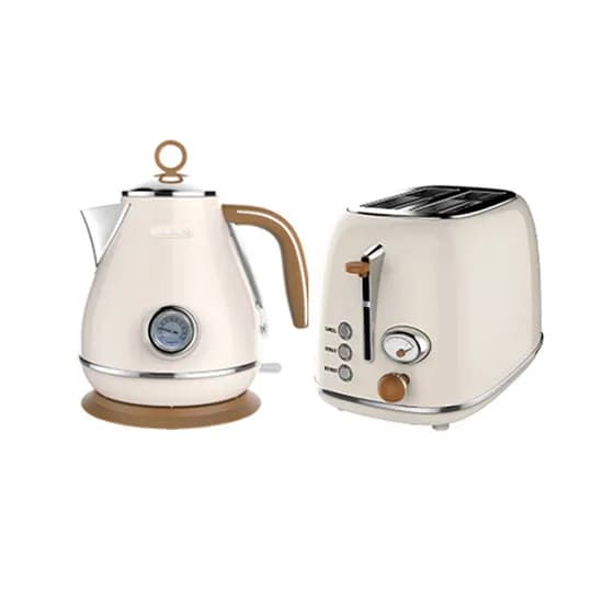 벤소닉 레트로 전기포트 KE-1219T + 토스터기 BST-01 세트, 아이보리
